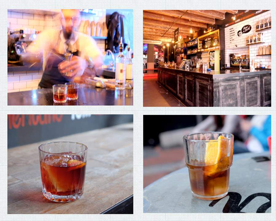 Drink to og tre er en «Rumtonic» med rosso, rom og campari og en «Hanky Panky» med Gin, fernet og rosso.