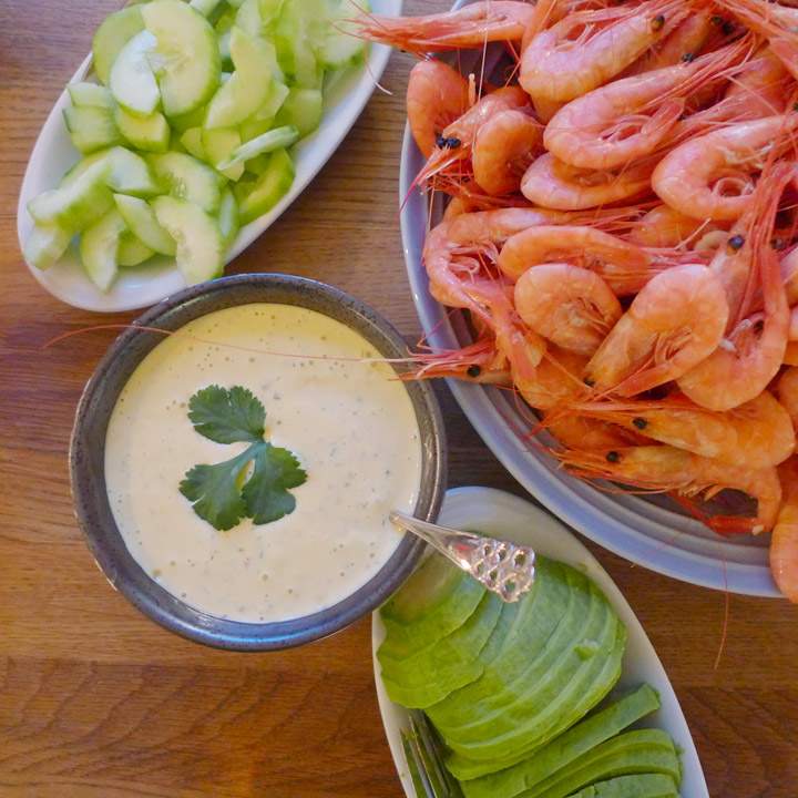 Reker med asiatisk majones