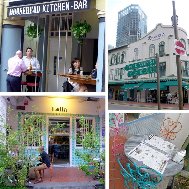 Telok Ayer er også en fin gate for å spise og drikke godt. Lolla i Ann Siang Rd (krysser Club Street) drives av folka bak Lollapolluza, André og Burnt Ends.