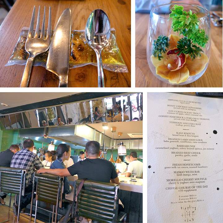 Turens siste lunsj, og kanskje det aller beste måltidet. Nei, vent da… Jo, kanskje. The Tippling Club i Tajong Pagar Road (paralellgate med Duxton road) serverer gourmetmat med en edge. Restauranten ligger på plass 36 på San Pelligrino-listen over de beste restaurantene i Asia.